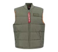 Alpha Industries - Gilet Doudoune Léger Fermeture Velcro - Homme - Vestes - Vert - Taille: S