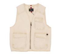 Alpha Industries - Gilet Vintage Denim Fermeture Éclair Blanc - Homme - Vestes - Beige - Taille: S