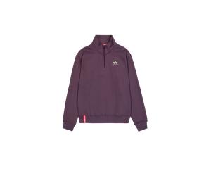 Alpha Industries Half Zip Small Logo Sweatshirt pour homme Taille S - Prune