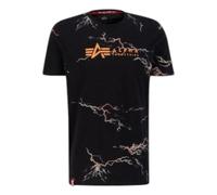 Alpha Industries, Homme, Tops, Noir, Taille: L T-shirt Urban Lightning AOP