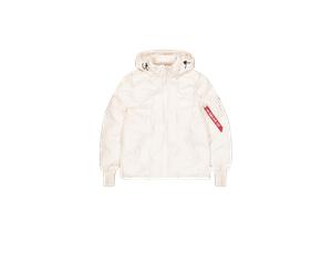Alpha Industries Hooded Logo Puffer Doudoune pour femme Taille XL - Blanc
