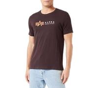 Alpha Industries Indutries Alpha Label T-Shirt pour Homme, Hunter Brown