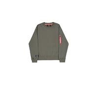 Alpha Industries Label Back Print Sweatshirt pour Homme Dark Olive M
