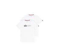 Alpha Industries Label Print T-Shirt 2 Pack pour homme Taille 2XL - Blanc