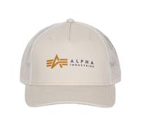 Alpha Industries Label Trucker Cap Casquette pour Hommes Baseball, Jet Stream White, Talla Única