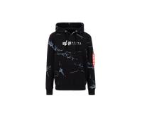 Alpha Industries Lightning Allover Print Hoodie pour homme Taille 2XL - Noir/Blanc