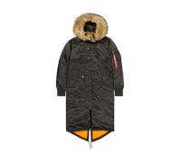 Alpha Industries Long Fishtail Field Jacket Vestes d'hiver pour femme Taille L - Vert foncé
