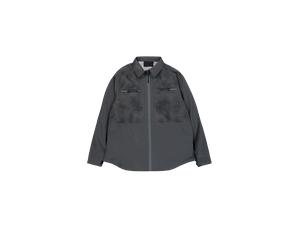 Alpha Industries Longsleeve Laser Cut Shirt Surchemises pour homme Taille M - Gris