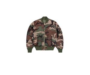 Alpha Industries MA-1 Base Camo Flight UV Loose Veste bombers pour homme Taille L - Camouflage Woodland