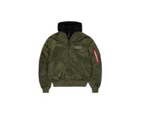 Alpha Industries MA-1 D-Tec Hood Veste bombers pour homme Taille L - Vert foncé/noir