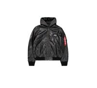 Alpha Industries MA-1 D-Tec Leather Veste bombers pour homme Taille M - Noir