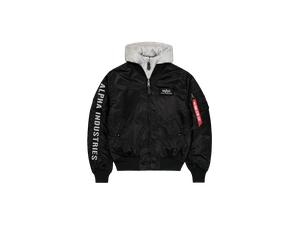 Alpha Industries MA-1 D-Tec Sleeve Embroidery Slim Veste bombers pour homme Taille M - Noir/gris
