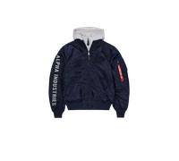 Alpha Industries MA-1 D-Tec Sleeve Embroidery Veste bombers pour homme Taille 3XL - Bleu foncé