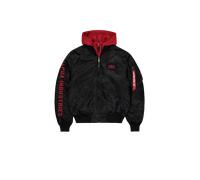 Alpha Industries MA-1 D-Tec Sleeve Embroidery Veste bombers pour homme Taille 3XL - Noir/Rouge
