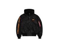 Alpha Industries MA-1 D-Tec Sleeve Embroidery Veste bombers pour homme Taille S - Noir/Orange