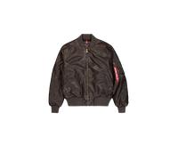 Alpha Industries MA-1 Faux Leather Vintage Veste bombers pour homme Taille 3XL - Brun vintage