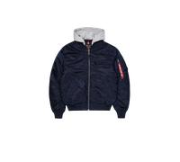 Alpha Industries MA-1 Zip Hood Back Embroidery Veste bombers pour homme Taille 3XL - Bleu foncé