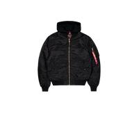 Alpha Industries MA-1 Zip Hood Back Embroidery Veste bombers pour homme Taille 3XL - Noir
