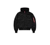 Alpha Industries MA-1 Zip Hood Back Print Veste bombers pour homme Taille L - Noir/Blanc