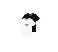 Alpha Industries New Basic Big Logo T-Shirt 2 Pack pour femme Taille L - Noir/Blanc