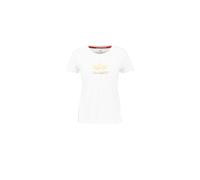 Alpha Industries New Basic Foil Print T-Shirt pour femme Taille XS - Blanc/Or jaune