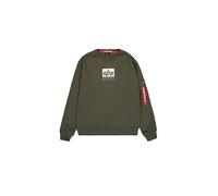 Alpha Industries Satin Logo Sweatshirt pour Homme Dark Olive XL