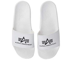 Alpha Industries Slider Tongs Confortables pour Hommes Plate-Forme, White, 38 EU