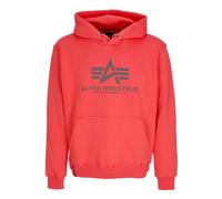 Alpha Industries - Sweat à capuche basique avec poche kangourou - Homme - Sweatshirts et sweats à capuche - Rouge - Taille: S