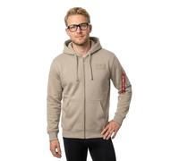 Alpha Industries Sweatshirt à capuche zippé Back Print Beige L