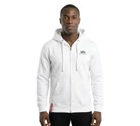 Alpha Industries Basic Small Logo Zip Hoodie pour homme Taille L - Blanc