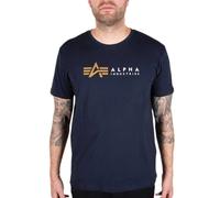 Alpha Industries T-shirt Alpha Label manches courtes Bleu Taille S Homme