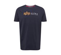 ALPHA INDUSTRIES T-Shirt bleu marine / cognac / blanc, Taille S