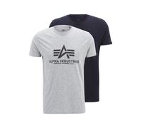 ALPHA INDUSTRIES T-Shirt bleu marine / gris / gris chiné, Taille XL