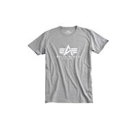Alpha Industries Basic Big Logo T-Shirt pour homme Taille M - Gris/Blanc