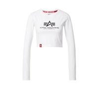 Alpha Industries Basic Cropped Longsleeve Manches longues pour femme Taille M - Blanc