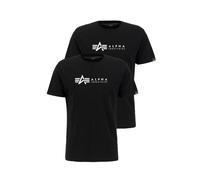 Alpha Industries Label 2 Pack Short Sleeve T-shirt Noir M Homme