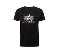 Alpha Industries Basic Big Logo Foil Print T-Shirt pour homme Taille S - noir/argent