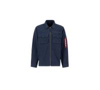 Alpha Industries Twill Overshirt Vestes de campagne pour homme Taille 2XL - Bleu foncé