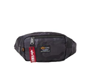 Alpha Industries, Unisex Crew Waist Bag Black Camo One Size