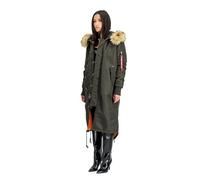 Alpha Industries Long Fishtail Field Jacket Vestes d'hiver pour femme Taille XS - Vert foncé