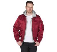 Alpha Industries MA-1 D-Tec Hood Veste bombers pour homme Taille 3XL - Bourgogne Rouge