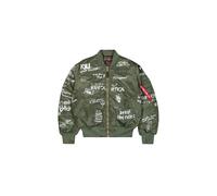 ALPHA INDUSTRIES Veste mi-saison 'MA-1 Peace' olive / blanc, Taille S