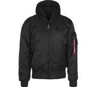 Alpha Industries MA-1 Zip Hood Back Print Veste bombers pour homme Taille 3XL - Noir/réfléchissant