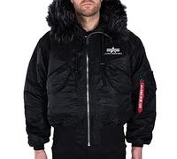 Alpha Indutries 45P Hooded Custom Bomber Veste pour homme Black/Black