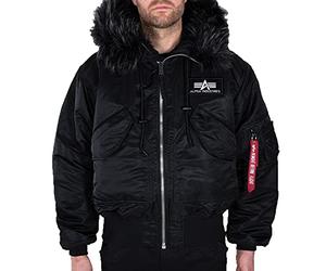 Alpha Indutries 45P Hooded Custom Bomber Veste pour homme Black/Black