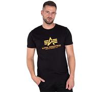 Alpha Industries Alpha Indutries Basic Print T-Shirt pour Homme, Black/Neon Orange