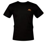 Alpha Indutries Basic T Small Logo T-Shirt pour Homme Black/Neon Orange