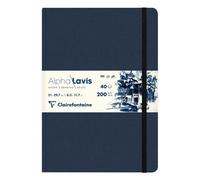 Alpha Lavis carnet cousu 40F A4 300g - Bleu