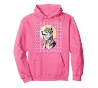 Alpha Male Dominant Wolf Funny Coquette Bow Ruban Rose Sweat à Capuche