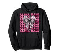 Alpha Male Dominant Wolf Funny Coquette Bow Ruban Rose Sweat à Capuche